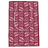 Ikat Aztec Pattern - Burgundy and Pink Medium Cadeauzakje (Voorkant)