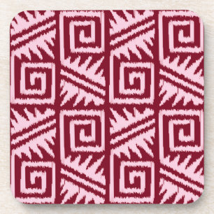 Ikat Aztec Pattern - Burgundy and Pink Onderzetter