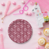 Ikat Aztec Pattern - Burgundy and Pink Papieren Bordje (Feest)