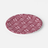 Ikat Aztec Pattern - Burgundy and Pink Papieren Bordje (Gekanteld)