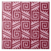 Ikat Aztec Pattern - Burgundy and Pink Tegeltje (Voorkant)
