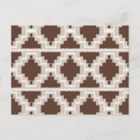 Ikat Aztec Pattern - Chocolate Brown and Taupe