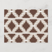 Ikat Aztec Pattern - Chocolate Brown and Taupe Briefkaart (Voorkant)