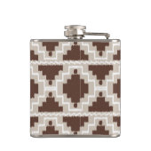 Ikat Aztec Pattern - Chocolate Brown and Taupe Heupfles (Achterkant)