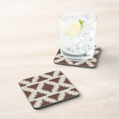 Ikat Aztec Pattern - Chocolate Brown and Taupe Onderzetter (Rechterzijde)