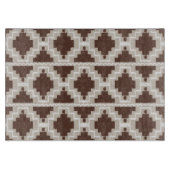 Ikat Aztec Pattern - Chocolate Brown and Taupe Snijplank (Voorkant)