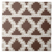 Ikat Aztec Pattern - Chocolate Brown and Taupe Tegeltje (Voorkant)