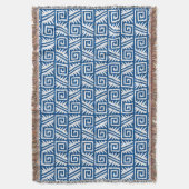 Ikat Aztec Pattern - Cobalt Blue and White Deken (Voorkant Verticaal)