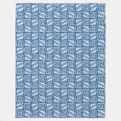 Ikat Aztec Pattern - Cobalt Blue and White Fleece Deken (Voorkant)