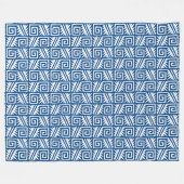 Ikat Aztec Pattern - Cobalt Blue and White Fleece Deken (Voorkant (Horizontaal))