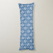 Ikat Aztec Pattern - Cobalt Blue and White Lichaamskussen (Achterkant (Verticaal))