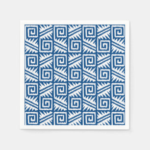 Ikat Aztec Pattern - Cobalt Blue and White Servetten