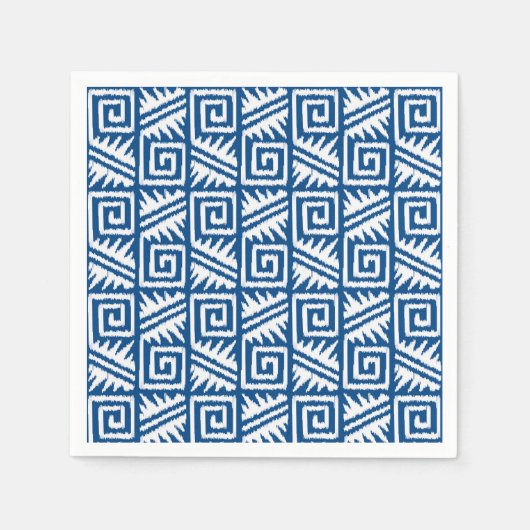 Ikat Aztec Pattern - Cobalt Blue and White Servetten (Voorkant)