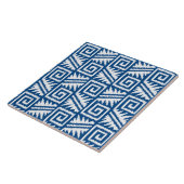 Ikat Aztec Pattern - Cobalt Blue and White Tegeltje (Zijkant)