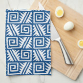 Ikat Aztec Pattern - Cobalt Blue and White Theedoek (Quarter Fold)