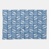 Ikat Aztec Pattern - Cobalt Blue and White Theedoek (Horizontaal)