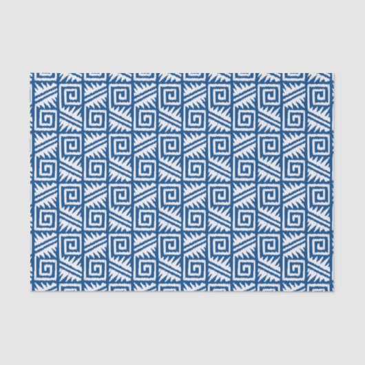 Ikat Aztec Pattern - Cobalt Blue and White Tissuepapier (Voorkant)