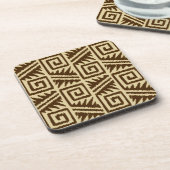 Ikat Aztec Pattern - Dark Brown and Tan Onderzetter (Linkerzijde)