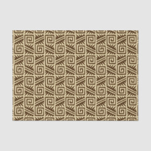 Ikat Aztec Pattern - Dark Brown and Tan Tissuepapier