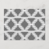 Ikat Aztec Pattern - Donkere en lichte grijs / gri Briefkaart (Voorkant)