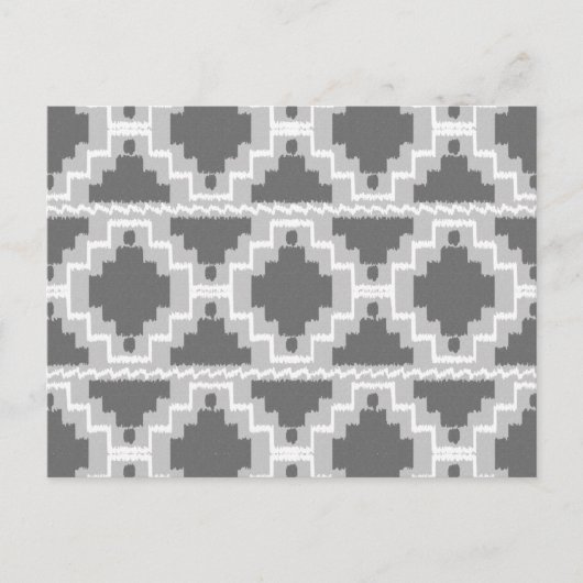 Ikat Aztec Pattern - Donkere en lichte grijs / gri Briefkaart (Voorkant)
