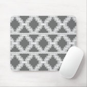 Ikat Aztec Pattern - Donkere en lichte grijs / gri Muismat (Met muis)