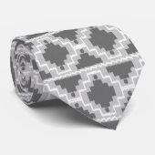 Ikat Aztec Pattern - Donkere en lichte grijs / gri Stropdas (Opgerold)