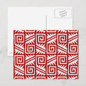 Ikat Aztec Pattern - Donkerrood en wit Briefkaart (Voorkant / Achterkant)