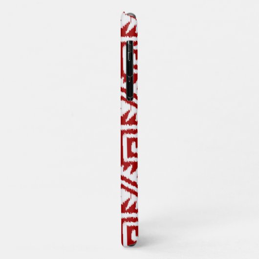Ikat Aztec Pattern - Donkerrood en wit Case-Mate iPhone Case (Achterkant/links)