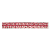 Ikat Aztec Pattern - Donkerrood en wit Grosgrain Lint (Voorkant)