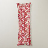 Ikat Aztec Pattern - Donkerrood en wit Lichaamskussen (Achterkant (Verticaal))