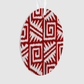 Ikat Aztec Pattern - Donkerrood en wit Ornament (voorkant)