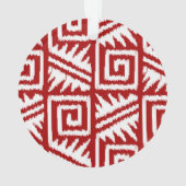 Ikat Aztec Pattern - Donkerrood en wit Ornament (achterkant)