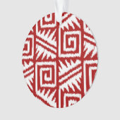 Ikat Aztec Pattern - Donkerrood en wit Ornament (voorkant)