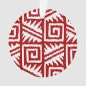 Ikat Aztec Pattern - Donkerrood en wit Ornament (voorkant)