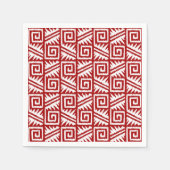 Ikat Aztec Pattern - Donkerrood en wit Servetten (Voorkant)