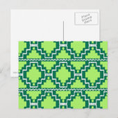 Ikat Aztec Pattern - Forest and Lime Green Briefkaart (Voorkant / Achterkant)