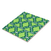 Ikat Aztec Pattern - Forest and Lime Green Tegeltje (Zijkant)