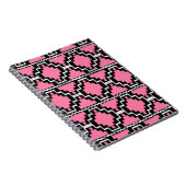 Ikat Aztec Pattern - Fuchsia Pink, Black en White Notitieboek (Rechterzijde)