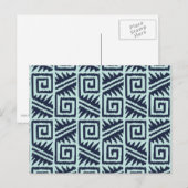Ikat Aztec Pattern - Indigo and Light Blue Briefkaart (Voorkant / Achterkant)