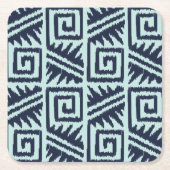 Ikat Aztec Pattern - Indigo and Light Blue Kartonnen Onderzetters (Voorkant)