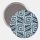 Ikat Aztec Pattern - Indigo and Light Blue Magneet (Voorkant / Achterkant)