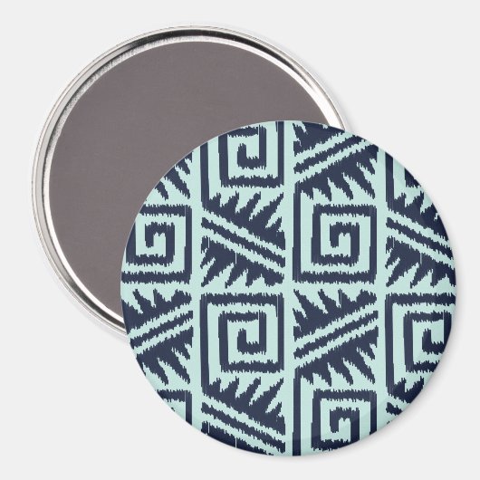 Ikat Aztec Pattern - Indigo and Light Blue Magneet (Voorkant / Achterkant)