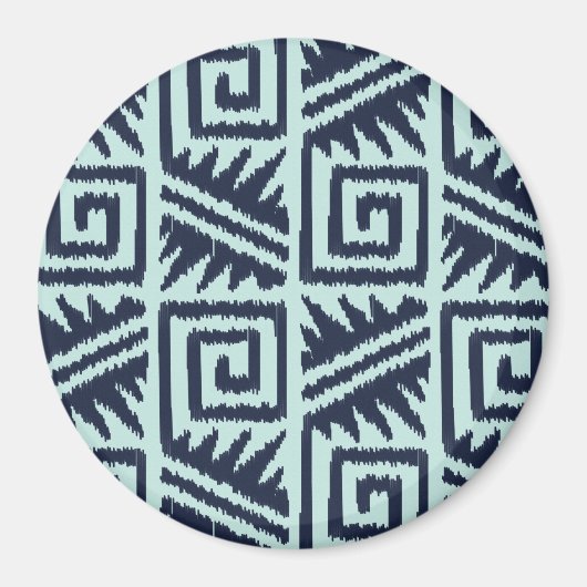 Ikat Aztec Pattern - Indigo and Light Blue Magneet (Voorkant)