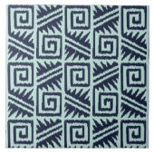 Ikat Aztec Pattern - Indigo and Light Blue Tegeltje (Voorkant)