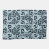Ikat Aztec Pattern - Indigo and Light Blue Theedoek (Horizontaal)