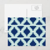Ikat Aztec Pattern - Indigo en lichtblauw Briefkaart (Voorkant / Achterkant)