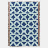 Ikat Aztec Pattern - Indigo en lichtblauw Deken (Voorkant Verticaal)