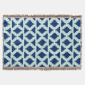 Ikat Aztec Pattern - Indigo en lichtblauw Deken (Voorkant)