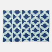 Ikat Aztec Pattern - Indigo en lichtblauw Theedoek (Horizontaal)